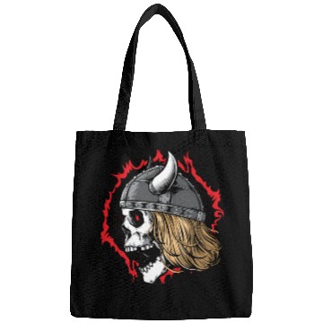 Discover Viking Skull Warrior Wearing Helmet Bags