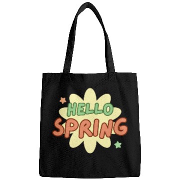 Discover Funny retro hello spring time groovy flowers cute Bags