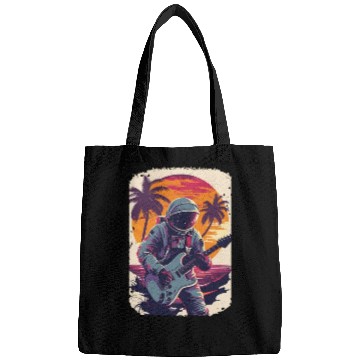 Discover Astronaut Guitar Player Space Music Lover Bags