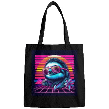 Discover Synthwave Retro 80's Sloth Bags