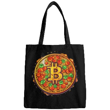 Discover Pizza Bitcoin Funny Mining Crypto Currency Trader Bags