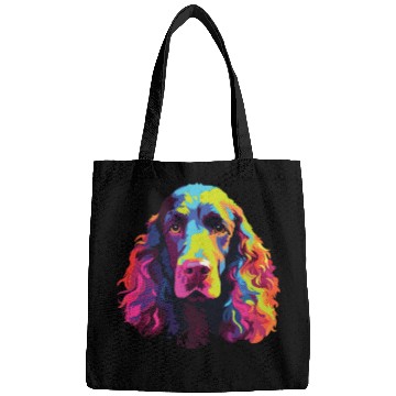 Discover Watercolor Colorful Irish Water Water Spaniel Bags