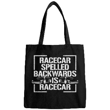 Discover Funny Racecar Spelled Backwards Is Race Car Driver Bags