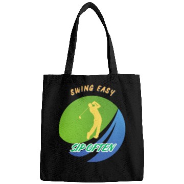 Discover Swing Easy, Sip Often. Funny golf beer Bags
