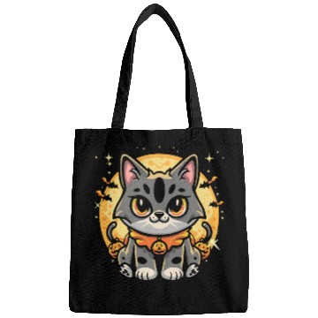 Discover Cute cat halloween character fantasy Bags