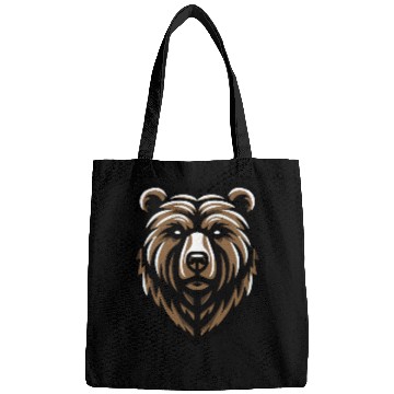 Discover Brown Grizzly Bear Head Design Bags