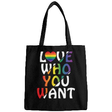 Discover LGBT Love Who You Want Rainbow Heart Gay Pride Bags