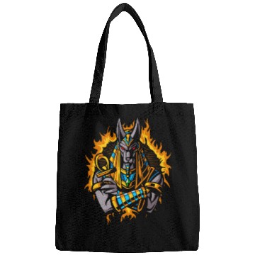 Discover Anubis God With Halftone Gold Fire Bags