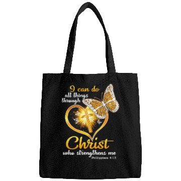 Discover I Can Do All Things Through Christ Butterfly Bags