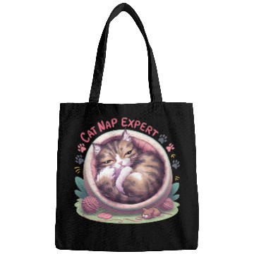 Discover Cat Nap Expert - Funny Cat Outfit! Bags