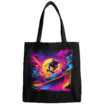 Discover AI Airbrushed Synthwave Skate Scene Bags