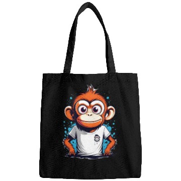 Discover cute monkey illustration animal cartoon character Bags