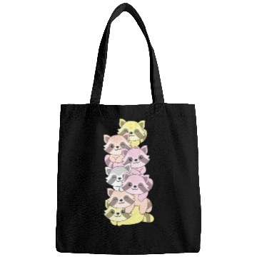 Discover Pangender Flag Pride Lgbtq Cute Raccoon Stack Bags