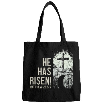 Discover He Has Risen Christ Bible Verse Tomb Cross Bags