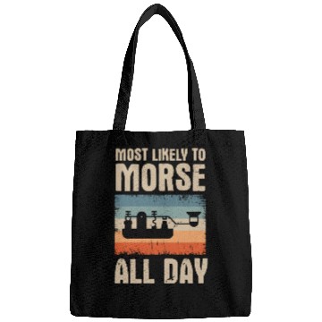 Discover Morse Code ham radio operator Bags