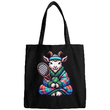 Discover Goat Tennis Player On Court Racket Match Design Bags