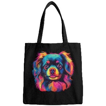 Discover Watercolor Colorful Tibetan Spaniel Bags