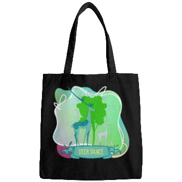 Discover Cute Cartoon Deer Dance At Forest Tree Bags