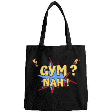 Discover Gym? Nah! Funny Yellow blue Bags design
