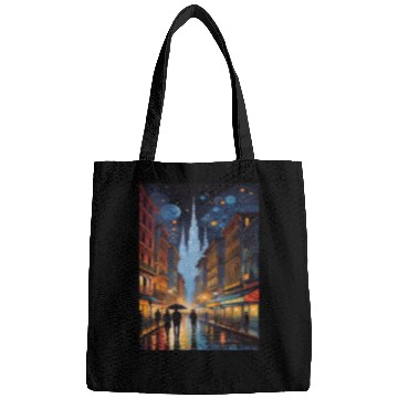Discover street in the night Bags