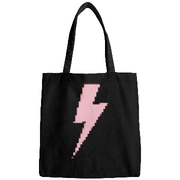 Discover Retro pixels pink lightning bolt Bags
