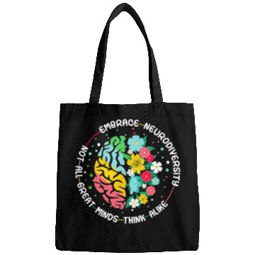 Discover Embrace Neurodiversity Brain Autism Awareness ADHD Bags