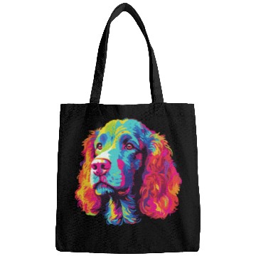Discover Watercolor Colorful Irish Water Water Spaniel Bags