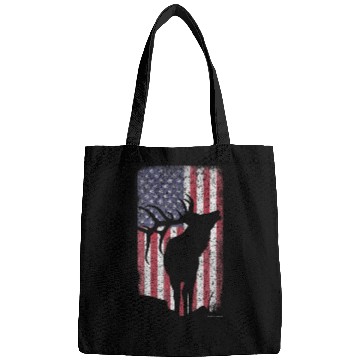Discover Elk Hunting Bugling Bull US Flag American Bags