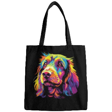 Discover Watercolor Colorful Petit Basset Griffon Vendeen Bags