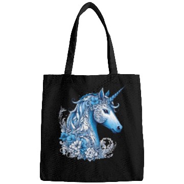 Discover Abstract blue unicorn Bags