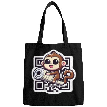 Discover Curious Monkey with QR Code Bags