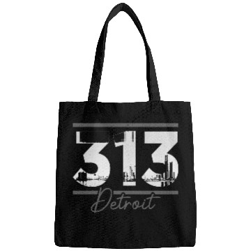 Discover Detroit 313 Area Code Skyline Michigan Bags