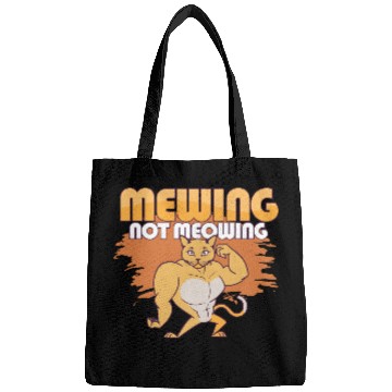 Discover Mewing Not Meowing Funny Cat Meme Jawline Bags