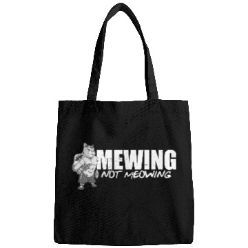 Discover Funny Cat Meme Mewing Not Meowing Jawline Bags