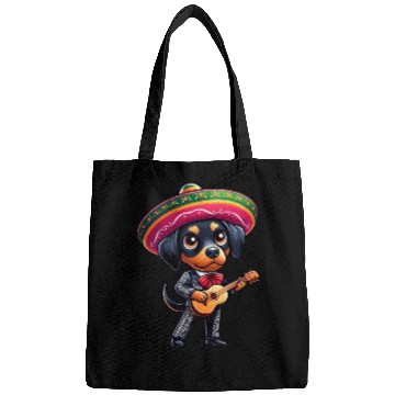 Discover Doberman as Mariachi Guitarist Cinco de Mayo Bags