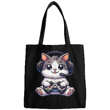 Discover Cute Gaming Cat Playing Console Video Game Bags
