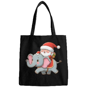 Discover Cute Santa Claus on elephant Bags