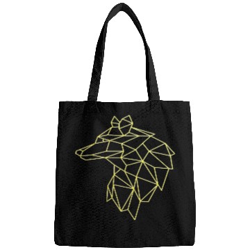 Discover Wolf face tattoo geometric modern Colorful Bags