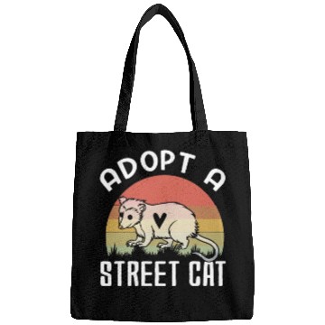 Discover Adopt A Street Cat Funny Opossum Vintage Bags