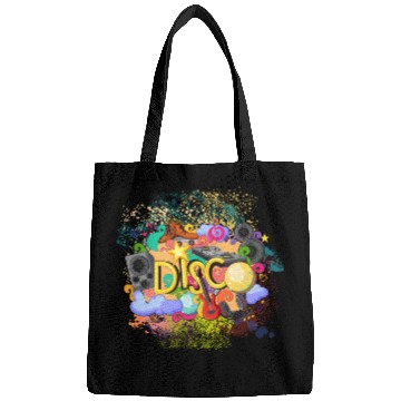 Discover Vector Disco Theme Guitar Piano Song Drum Speaker Bags