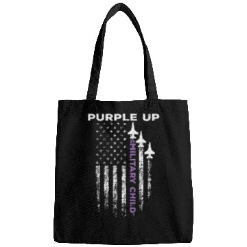 Discover Purple Up For Military Kids Force US Flag Bags