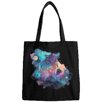 Discover Wolf Print, Cosmic Wolves, Animal Print, Cosmos Bags