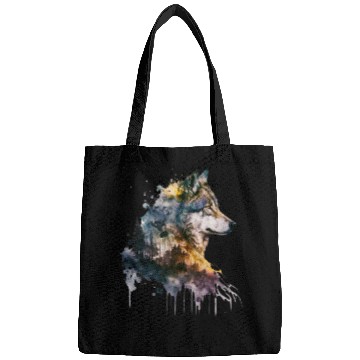 Discover Wolf Print, Cosmic Wolves, Animal Print, Cosmos Bags
