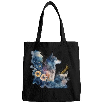 Discover Wolf Print, Cosmic Wolves, Animal Print, Cosmos Bags