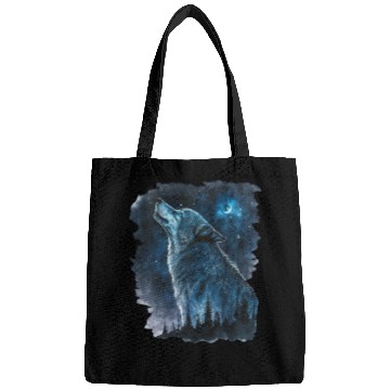 Discover Wolf Print, Cosmic Wolves, Animal Print, Cosmos Bags