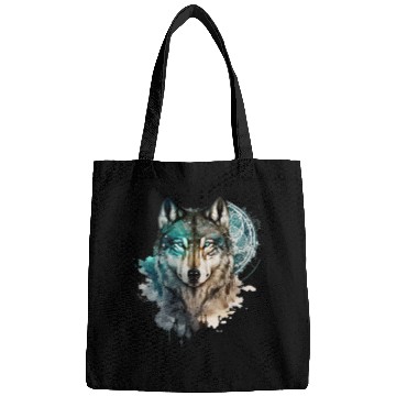 Discover Wolf Print, Cosmic Wolves, Animal Print, Cosmos Bags