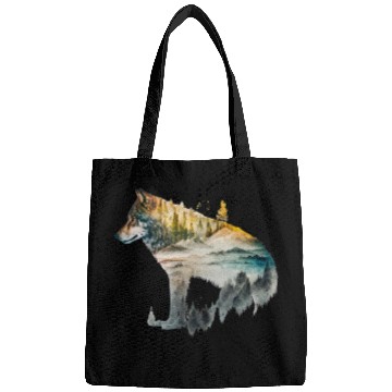 Discover Wolf Print, Cosmic Wolves, Animal Print, Cosmos Bags