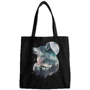 Discover Wolf Print, Cosmic Wolves, Animal Print, Cosmos Bags