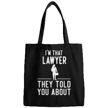 Discover funny lawyer typography design Bags