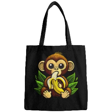 Discover Funny Monkey Eating a Banana Bags